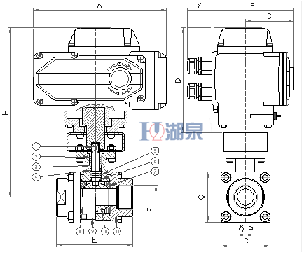 電動絲扣球閥Q911F-16P型號，圖片，原理